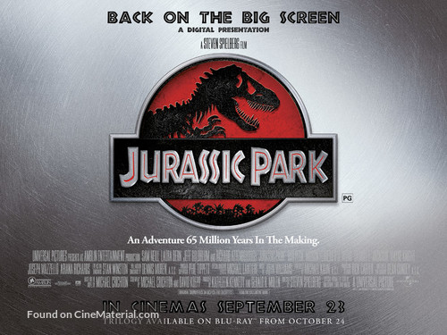 Jurassic Park - British Re-release movie poster