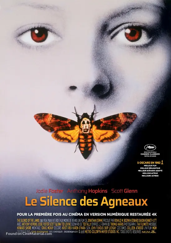 The Silence Of The Lambs - French Re-release movie poster