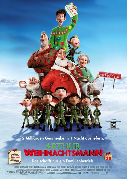 Arthur Christmas - German Movie Poster