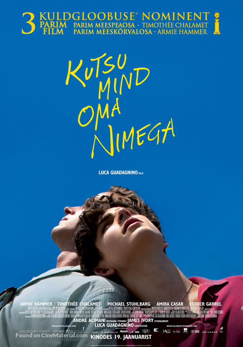 Call Me by Your Name - Estonian Movie Poster