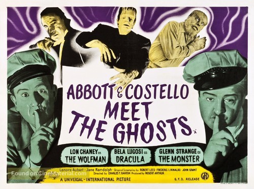 Bud Abbott Lou Costello Meet Frankenstein - British Movie Poster
