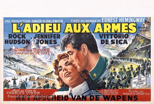 A Farewell to Arms - Belgian Movie Poster