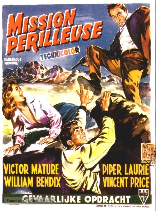 Dangerous Mission - Belgian Movie Poster