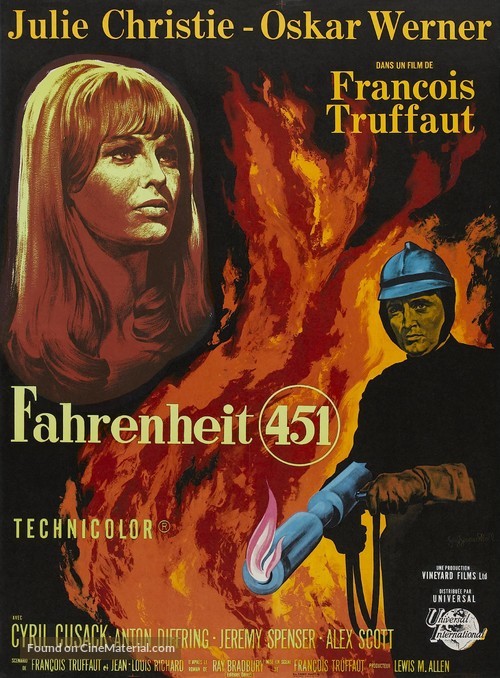 Fahrenheit 451 - French Movie Poster