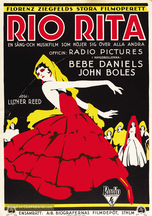 Rio Rita - Swedish Movie Poster