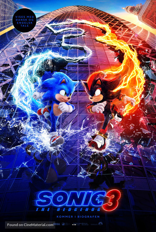 Sonic the Hedgehog 3 - Danish Movie Poster