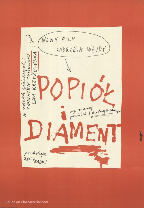 Popi&oacute;l i diament - Polish Movie Poster