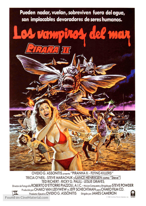 Piranha Part Two: The Spawning - Spanish Movie Poster