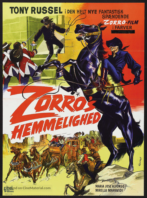 El Zorro cabalga otra vez - Danish Movie Poster
