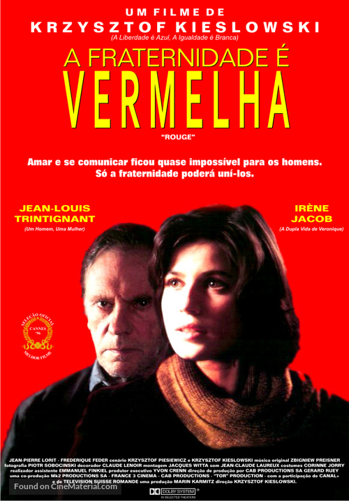 Trois couleurs: Rouge - Brazilian Movie Poster