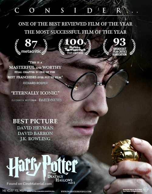 Harry Potter and the Deathly Hallows - Part 2 - British For your consideration movie poster