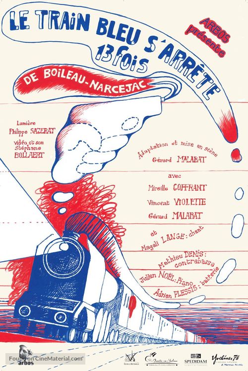 &quot;Le train bleu s&#039;arr&ecirc;te 13 fois&quot; - French Movie Poster
