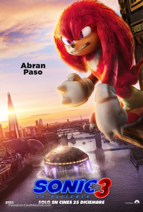 Sonic the Hedgehog 3 - Spanish Movie Poster