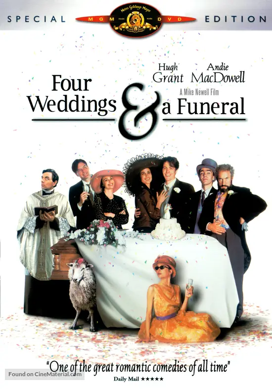 Four Weddings And A Funeral 1994 Dvd Movie Cover