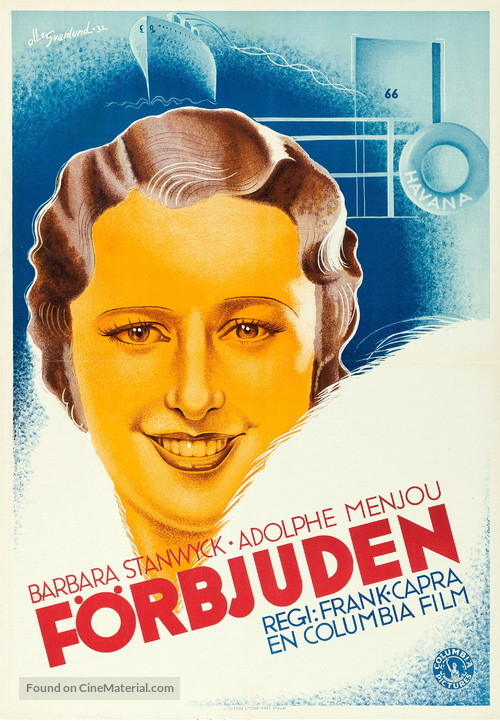 Forbidden - Swedish Movie Poster