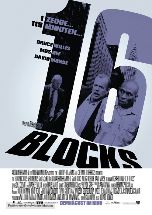 16 Blocks - German Movie Poster