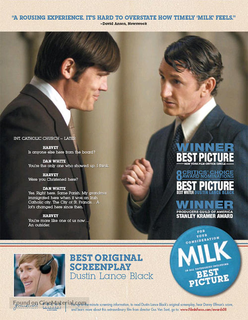 Milk - For your consideration movie poster