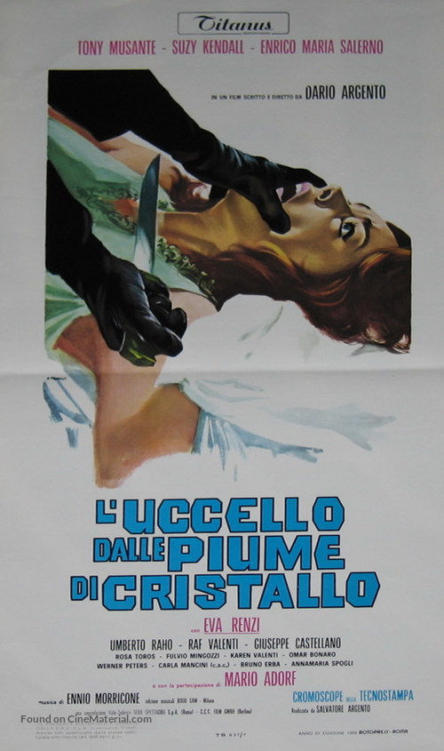 L&#039;uccello dalle piume di cristallo - Italian Movie Poster