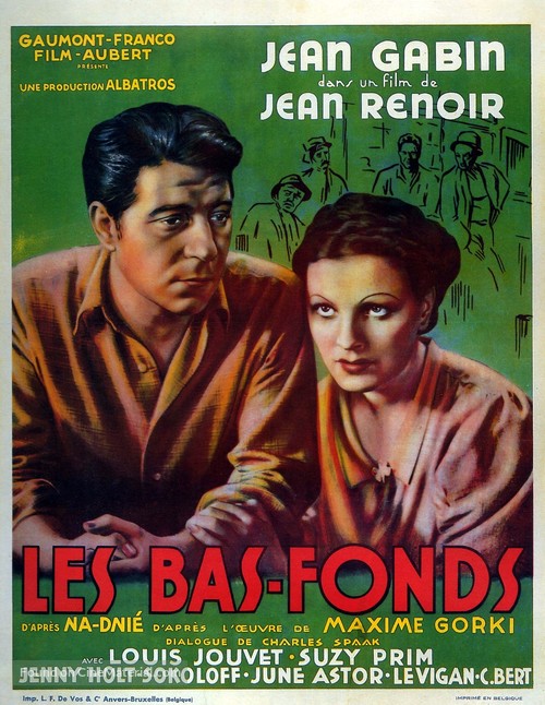 Les bas-fonds - Belgian Movie Poster