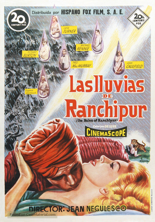 The Rains of Ranchipur - Spanish Movie Poster