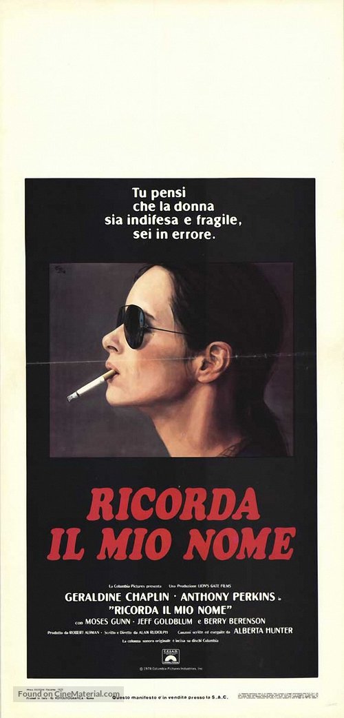 Remember My Name - Italian Movie Poster