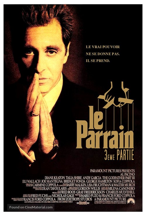 The Godfather: Part III - French Movie Poster