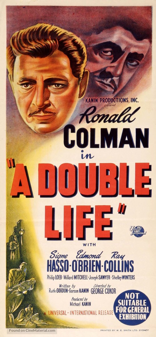 A Double Life - Australian Movie Poster