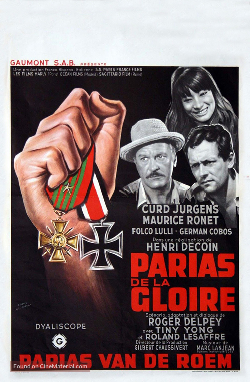 Les parias de la gloire - Belgian Movie Poster