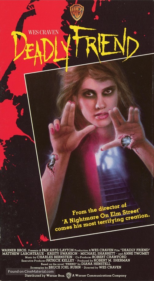 Deadly Friend - VHS movie cover