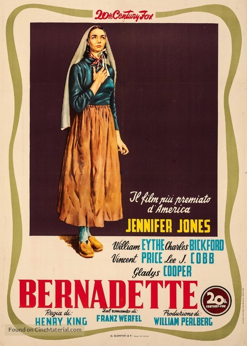 The Song of Bernadette - Italian Movie Poster