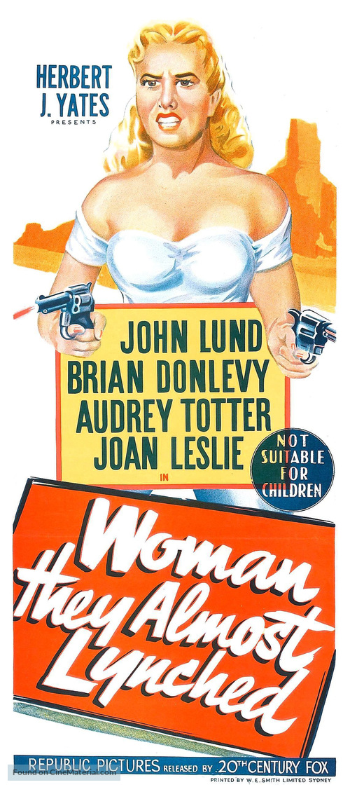 Woman They Almost Lynched - Australian Movie Poster
