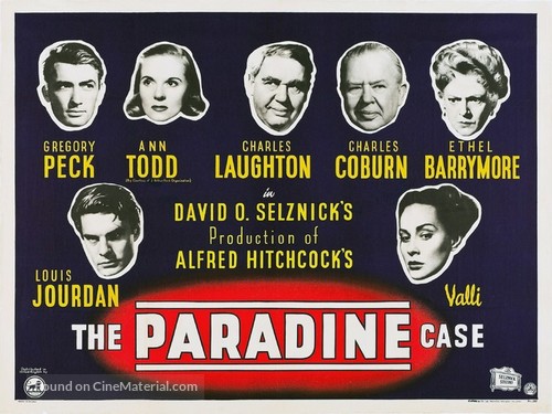 The Paradine Case - British Movie Poster