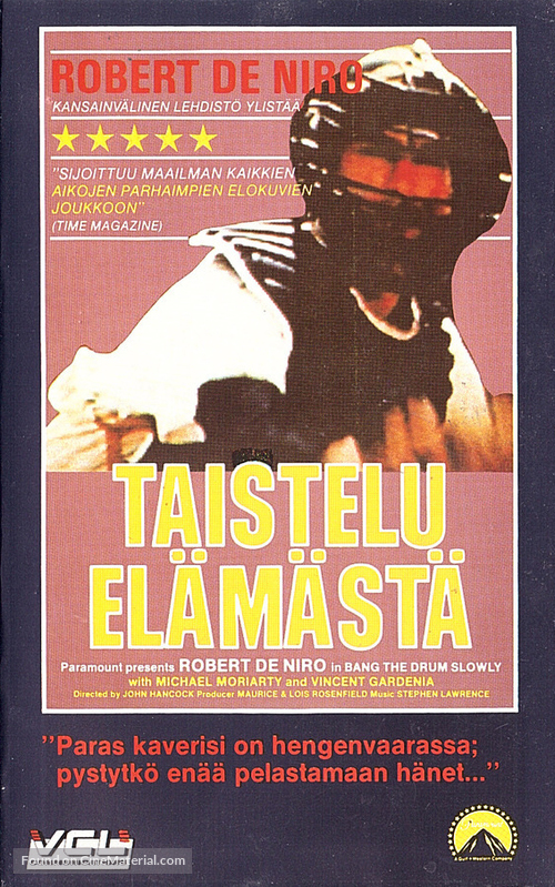 Bang the Drum Slowly - Finnish VHS movie cover