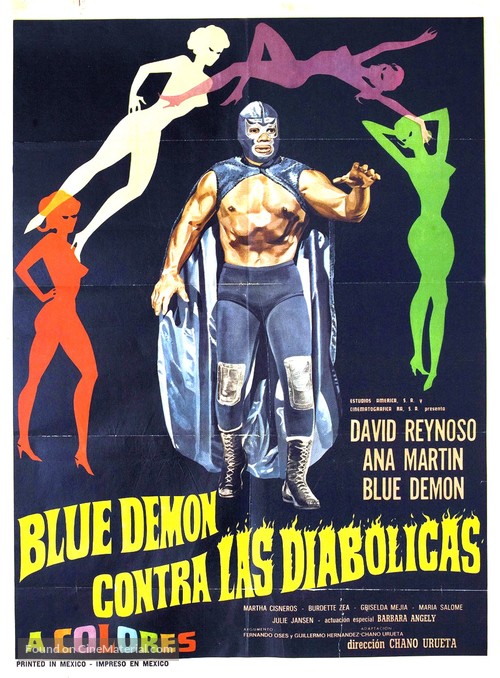Blue Demon contra las diab&oacute;licas - Mexican Movie Poster