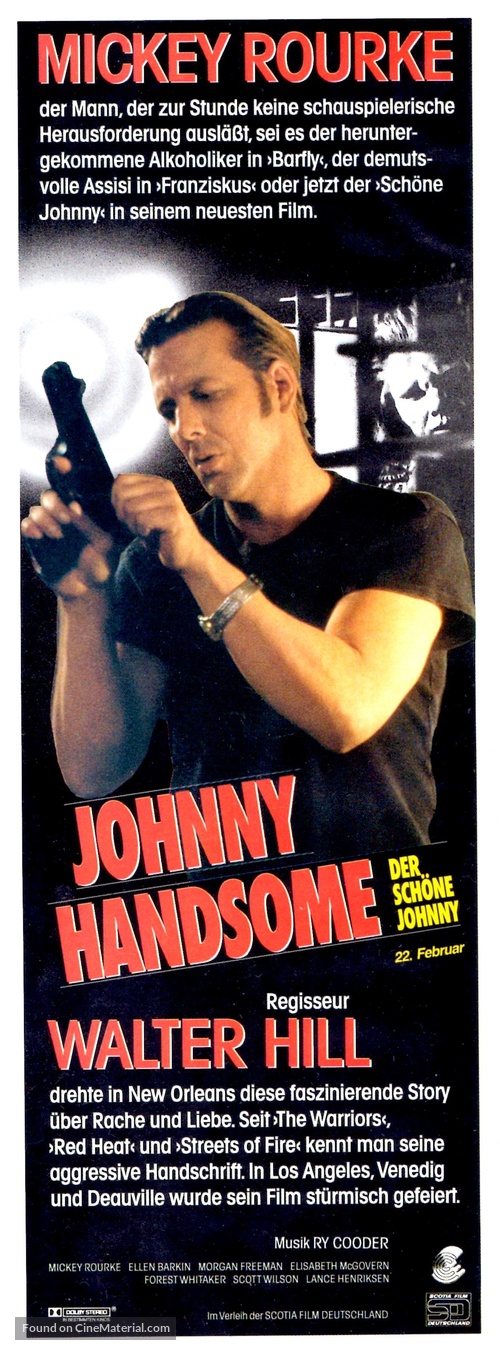 Johnny Handsome - German Movie Poster