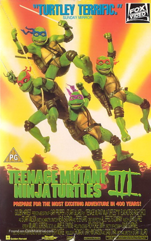 Teenage Mutant Ninja Turtles III - British VHS movie cover