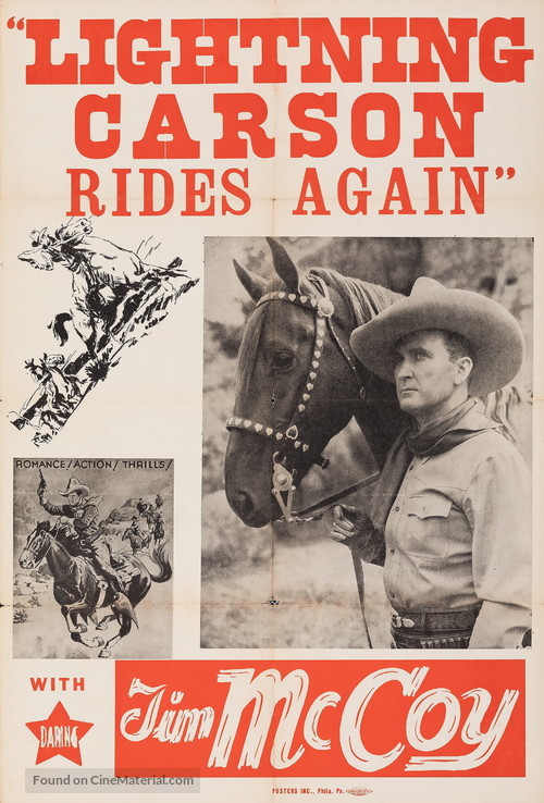 Lightning Carson Rides Again - Re-release movie poster