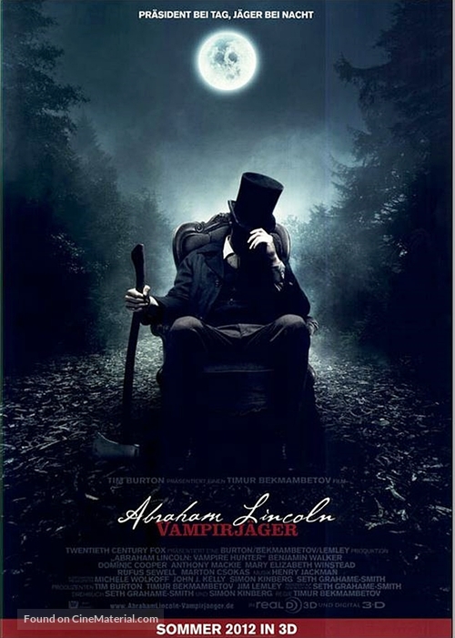 Abraham Lincoln: Vampire Hunter - German Movie Poster