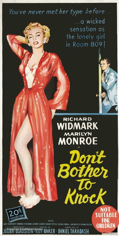 Don&#039;t Bother to Knock - Australian Movie Poster