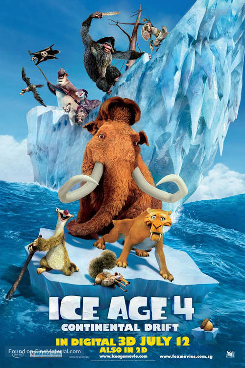 Ice Age: Continental Drift - Singaporean Movie Poster