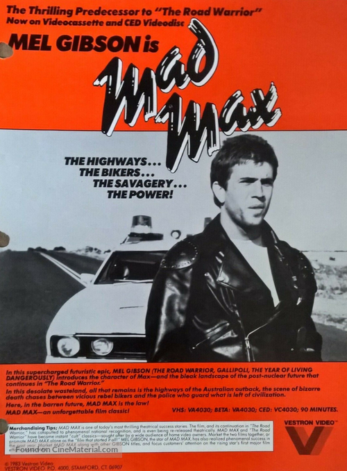 Mad Max - Video release movie poster