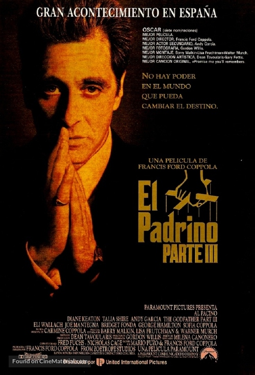 The Godfather: Part III - Spanish Movie Poster