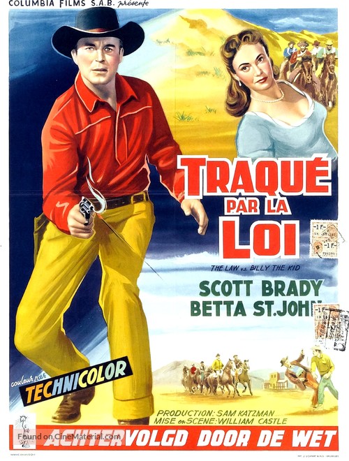 The Law vs. Billy the Kid - Belgian Movie Poster