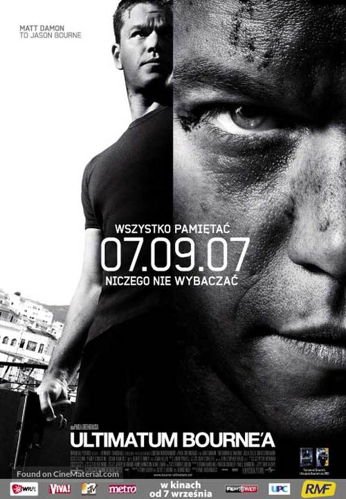 The Bourne Ultimatum - Polish Movie Poster