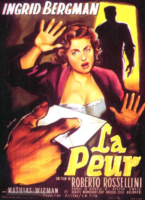La paura - French Movie Poster