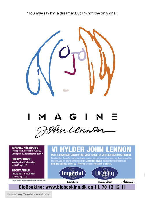 Imagine: John Lennon - Danish Movie Poster