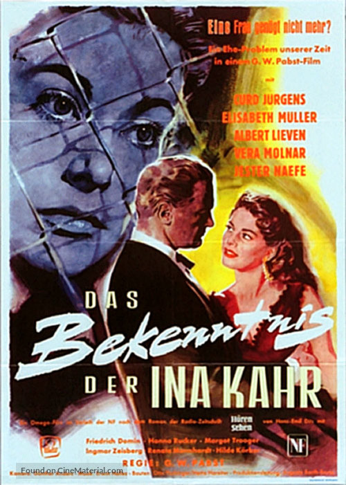 Bekenntnis der Ina Kahr, Das - German Movie Poster