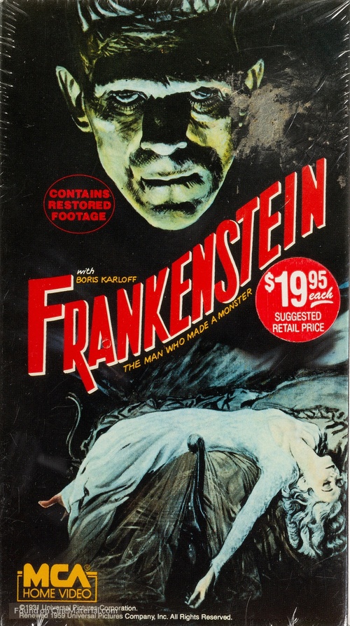 Frankenstein - VHS movie cover