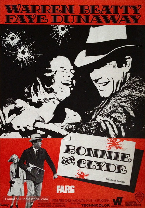 Bonnie and Clyde - Swedish Movie Poster