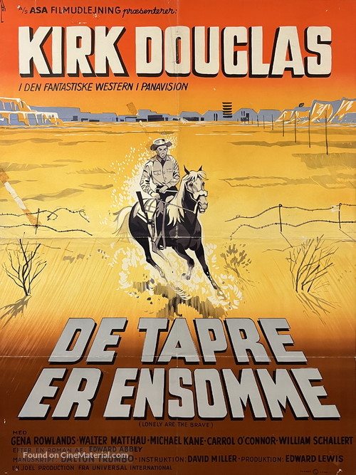 Lonely Are the Brave - Danish Movie Poster